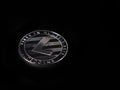 Close up litecoin isolated on black blackground Royalty Free Stock Photo