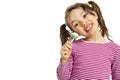 Close-up of little girl with a lollipop Royalty Free Stock Photo