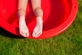 Close-up of a little girl's legs in the pool Royalty Free Stock Photo
