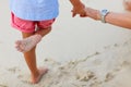 Close up of little girl standing at beach Royalty Free Stock Photo