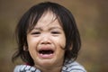 Close up Little kid girl crying Royalty Free Stock Photo