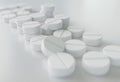 Close-up of a little more medications on white background. - 3D Rendering
