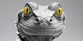 A close up of a lizard's face with yellow eyes Royalty Free Stock Photo