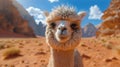 Close Up of Llama in Desert