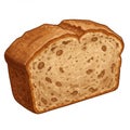 Close Up of a Loaf of Light Brown Wheat Bread with Dark Crust Royalty Free Stock Photo