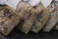 Close up of loaves of freshly baked bread at the market Royalty Free Stock Photo