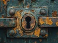 Close-up of a lock and key Royalty Free Stock Photo