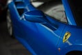 Ferrari 488 spider blue close up