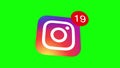 Close up Logo of social media Instagram with counter on the screen.