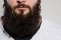 Close up of long beard and mustache man Royalty Free Stock Photo