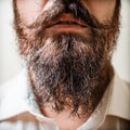 Close up of long beard and mustache man Royalty Free Stock Photo