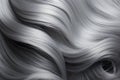 Close up of long gray colored healthy hair