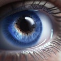 close-up look of human blue eyes Royalty Free Stock Photo