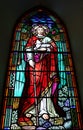 Church window from below of Christ our Good Shepherd Royalty Free Stock Photo