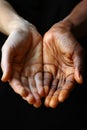 Close-up of a lot of hands of people of different races . The concept of friendship and internationalism Royalty Free Stock Photo