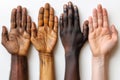 Close-up of a lot of hands of people of different races . The concept of friendship and internationalism Royalty Free Stock Photo