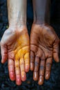 Close-up of a lot of hands of people of different races . The concept of friendship and internationalism Royalty Free Stock Photo