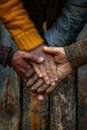 Close-up of a lot of hands of people of different races . The concept of friendship and internationalism Royalty Free Stock Photo