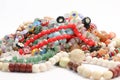 Close Up of Lot of Joyful Colors Beads Natural Stone Collection Presentation