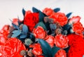 Close up of lovely bouquet of red roses Royalty Free Stock Photo