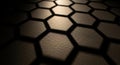 Dark Hexagonal Pattern Surface Texture with Dramatic Lighting Royalty Free Stock Photo