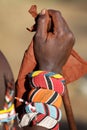 Close-up of the lower arm of a Samburu warrior