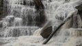 close up of lower somersby falls with high flow Royalty Free Stock Photo