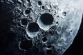 Close-Up of Lunar Craters on the Moon Royalty Free Stock Photo