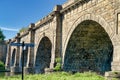 Close up of the Lune aqueduct, which carries the Lancaster canal over the river.