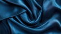 Close up of luxurious blue silk fabric with soft, smooth texture Royalty Free Stock Photo