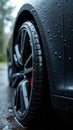 Close-Up of Luxury Car Tire and Tread Pattern Royalty Free Stock Photo