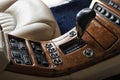 Close up of luxury vintage car gearbox Royalty Free Stock Photo