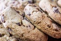 Close Up Of A Lying Pile Of Baked Cookies With Triple Chocolate, In Front Of Other Biscuits