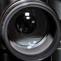 Close-up of a m42, 200mm lens Royalty Free Stock Photo
