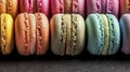 close-up of macaroons with delicate shells, luscious fillings, and irresistible textures