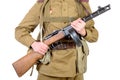 Close-up on the machine gun PPSH-41 Royalty Free Stock Photo