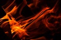 Close up, macro. Abstrack background. Diagonal orange flame in the fireplace. Copy space Royalty Free Stock Photo