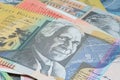 Close Up Macro Australian Notes Money Royalty Free Stock Photo