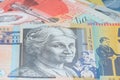 Close Up Macro Australian Notes Money Royalty Free Stock Photo