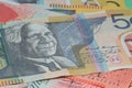 Close Up Macro Australian Notes Money Royalty Free Stock Photo