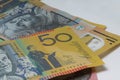 Close Up Macro Australian Notes Money Royalty Free Stock Photo