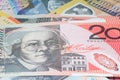 Close Up Macro Australian Notes Money Royalty Free Stock Photo