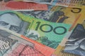 Close Up Macro Australian Notes Money Royalty Free Stock Photo