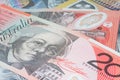 Close Up Macro Australian Notes Money Royalty Free Stock Photo