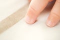Close up macro baby small tily finger care tender concept medicine