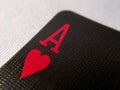 Close Up / Macro - Black Playing Card - Ace of Hearts Royalty Free Stock Photo