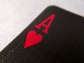 Close Up / Macro - Black Playing Card - Ace of Hearts Royalty Free Stock Photo