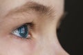 Close up macro of child boy eye Royalty Free Stock Photo