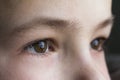 Close up macro of child boy eyes Royalty Free Stock Photo