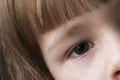 Close up macro of child girl eye Royalty Free Stock Photo